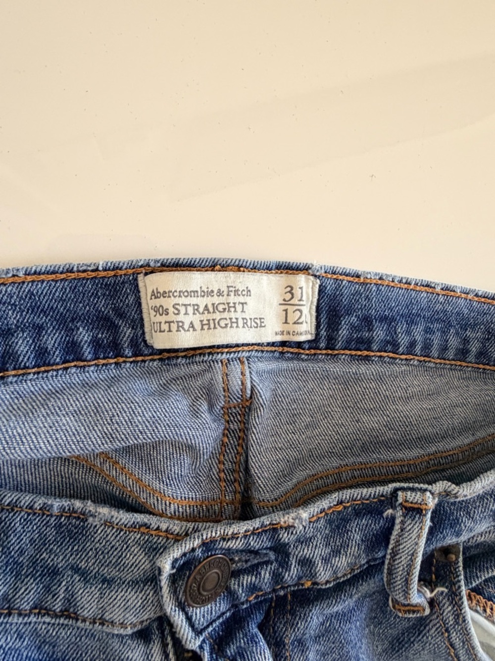 Abercrombie & Fitch Light Blue High Rise '90s Straight Jeans
